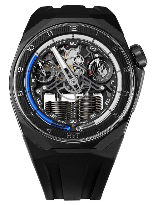 Review Replica HYT S1 Titanium DLC Blue H03418-A watch